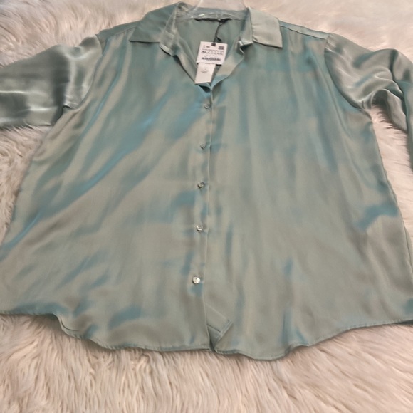 ZARA shirt with long sleeve silky feeling see all pictures brand new with tag - Picture 12 of 12